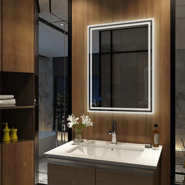 LUVODI Illuminate LED Backlight Bathroom Mirror Frameless Dimmable Defog Bath/Shower/Shaving Mirror